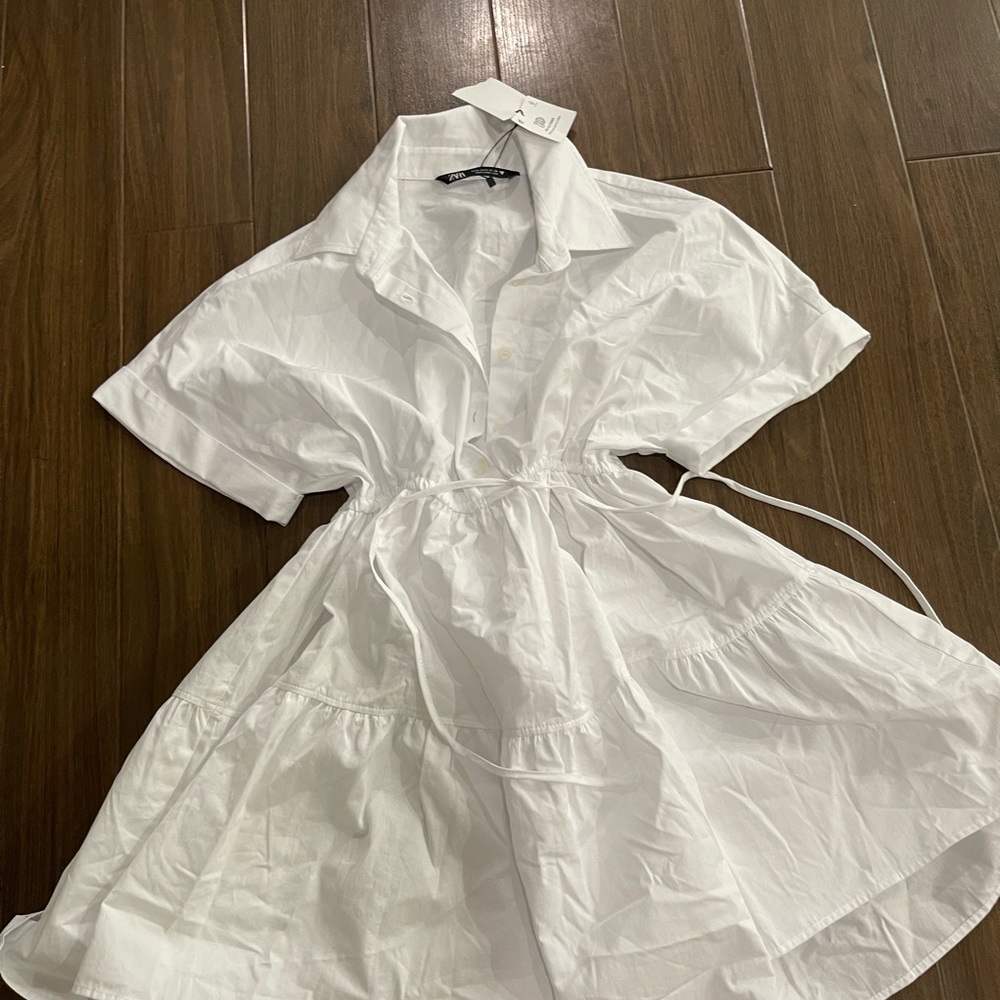 Zara white  string mini dress - Picture 6 of 7
